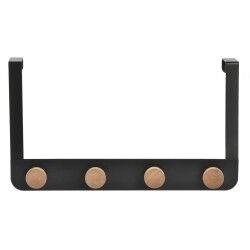 Appendiabiti per Porte DKD Home Decor (4 Grucce) Metallo Legno (35 x 2,5 x 20 cm)