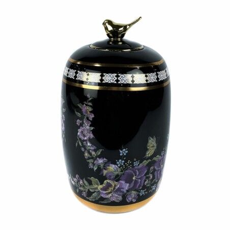 Vaso DKD Home Decor S3020482 Porcellana Nero Multicolore Shabby Chic (14 x 14 x 24 cm)