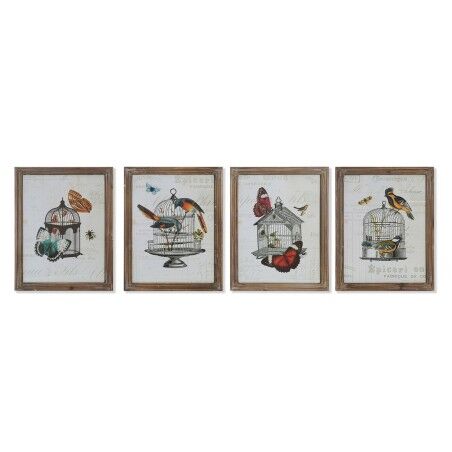 Quadro DKD Home Decor 34 x 2 x 44 cm Gabbia Shabby Chic (4 Pezzi)