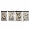 Tela DKD Home Decor Uccelli 60 x 2 x 90 cm Cottage (4 Pezzi)