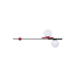 Lampadario DKD Home Decor Bianco Nero Rosso Metallo Cristallo 40 W 44 x 44 x 120 cm