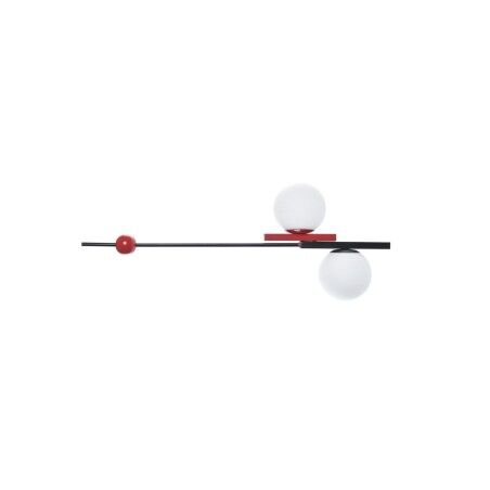 Lampadario DKD Home Decor Bianco Nero Rosso Metallo Cristallo 40 W 44 x 44 x 120 cm