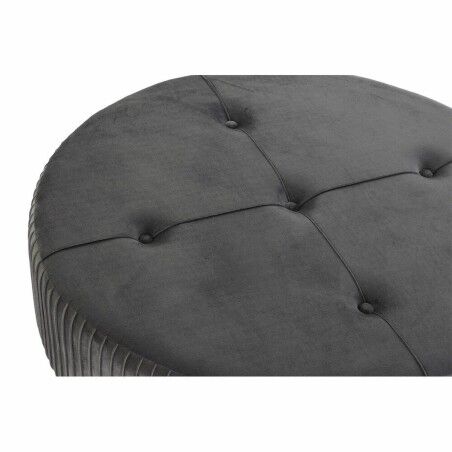 Poggiapiedi DKD Home Decor 80 x 80 x 38 cm Scandi Grigio Legno Velluto Grigio scuro Velvet