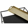 Tavolo aggiuntivo DKD Home Decor 61 x 61 x 49 cm Nero Dorato Acciaio Alluminio
