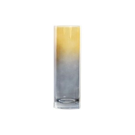 Vaso DKD Home Decor Grigio Giallo Cristallo Bicolore (6 x 6 x 18 cm)
