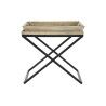Tavolo aggiuntivo DKD Home Decor Nero Naturale Metallo Legno di mango 55 x 45 x 53 cm