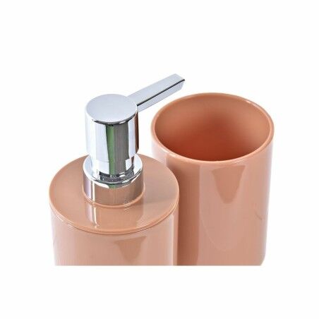 Set da Bagno DKD Home Decor Naturale Grigio Arancio Corallo Alluminio Bambù PS Moderno (9 x 7 x 16 cm) (2 Unità) (7 x 7 x 16 cm)