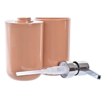 Set da Bagno DKD Home Decor Naturale Grigio Arancio Corallo Alluminio Bambù PS Moderno (9 x 7 x 16 cm) (2 Unità) (7 x 7 x 16 cm)