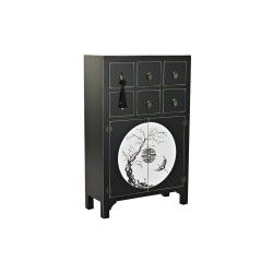 Cassettiera DKD Home Decor Nero Dorato Abete Legno MDF Orientale 63 x 28 x 101 cm