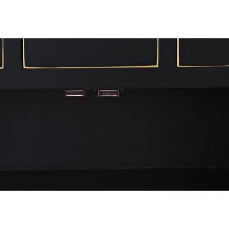 Cassettiera DKD Home Decor Nero Dorato Abete Legno MDF Orientale 63 x 28 x 101 cm