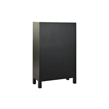 Cassettiera DKD Home Decor Nero Dorato Abete Legno MDF Orientale 63 x 28 x 101 cm