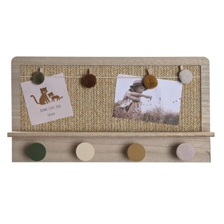 Appendiabiti DKD Home Decor Naturale Multicolore Fibra Legno MDF (45 x 6 x 24 cm)