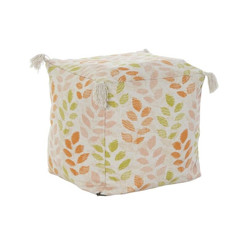 Cuscino da pavimento DKD Home Decor Beige Foglia della pianta Shabby Chic 40 x 40 x 40 cm Cuscino da pavimento DKD Home Decor Beige Foglia della pianta Shabby Chic 40 x 40 x 40 cm