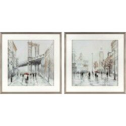 Quadro DKD Home Decor Città (63 x 3 x 63 cm) (60 x 3 x 60 cm) (2 Unità)
