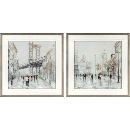 Quadro DKD Home Decor Città (63 x 3 x 63 cm) (60 x 3 x 60 cm) (2 Unità)