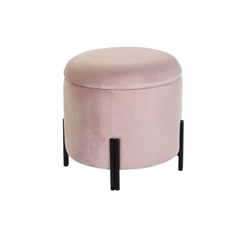 Poggiapiedi DKD Home Decor Nero Rosa Metallo Velluto 42 x 42 x 42 cm Poggiapiedi DKD Home Decor Nero Rosa Metallo Velluto 42 x 42 x 42 cm