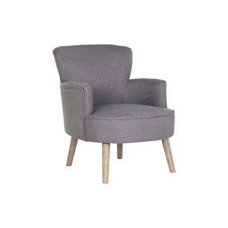 Poltrona DKD Home Decor Abete Poliestere Grigio scuro (66 x 70 x 88 cm)