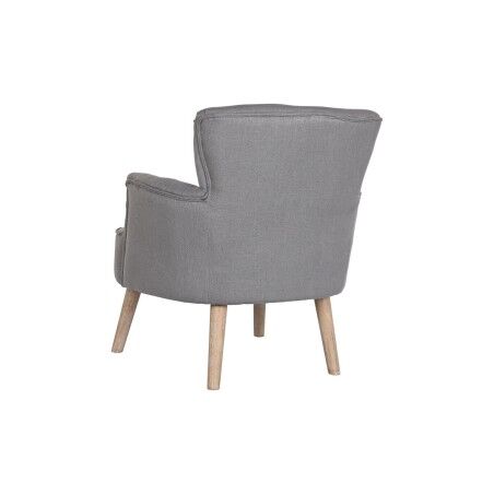Poltrona DKD Home Decor Abete Poliestere Grigio scuro (66 x 70 x 88 cm)