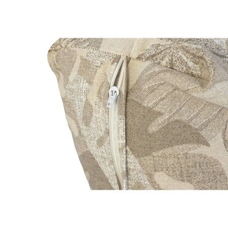 Cuscino DKD Home Decor Da terreno Grigio Marrone Chiaro Alluminio Foglia della pianta 120 x 80 x 16 cm