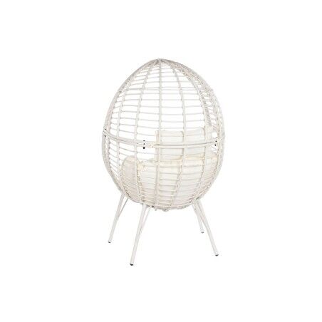 Poltrona da giardino DKD Home Decor 90 x 65 x 151 cm Metallo rattan sintetico Bianco