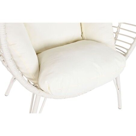 Poltrona da giardino DKD Home Decor 90 x 65 x 151 cm Metallo rattan sintetico Bianco