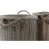 Cestino Multiuso DKD Home Decor Marrone Nero Rosso Juta Iuta Fibra naturale Boho 30 x 30 x 36 cm (2 Unità)