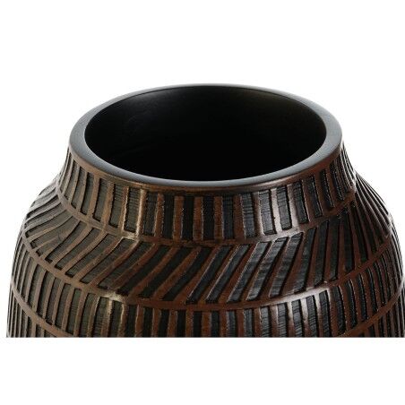 Vaso Home ESPRIT Marrone Nero Resina Coloniale 19 x 19 x 21 cm