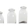Vaso DKD Home Decor Marrone Nero Metallo Cristallo 45 x 11 x 22 cm (3 Pezzi)