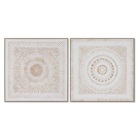 Quadro Home ESPRIT Mandala Scandinavo 100 x 4 x 100 cm (2 Unità)