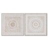 Quadro Home ESPRIT Mandala Scandinavo 100 x 4 x 100 cm (2 Unità)