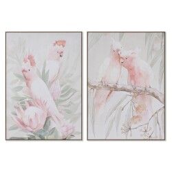 Quadro Home ESPRIT Pappagallo Tropicale 100 x 4 x 140 cm (2 Unità)