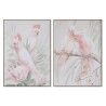 Quadro Home ESPRIT Pappagallo Tropicale 100 x 4 x 140 cm (2 Unità)