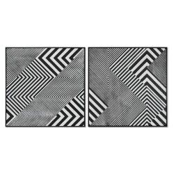 Quadro Home ESPRIT Astratto Moderno 100 x 4 x 100 cm (2 Unità)