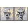 Quadro Home ESPRIT Dorato chica 70 x 3,5 x 70 cm (2 Unità)