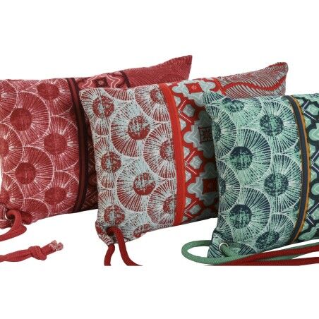 Cuscino Home ESPRIT Rosso Verde Corallo 30 x 10 x 20 cm (3 Unità)