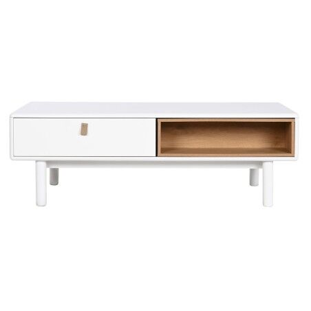 Tavolino da Caffè Home ESPRIT Bianco Naturale Poliuretano Legno MDF 120 x 60 x 40 cm