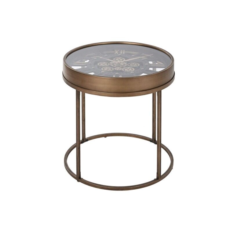 Tavolino Aggiuntivo Home ESPRIT Nero Dorato Metallo Cristallo 48 x 48 x 51 cm Tavolino Aggiuntivo Home ESPRIT Nero Dorato Metallo Cristallo 48 x 48 x 51 cm