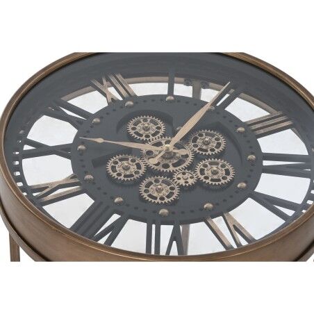 Tavolino Aggiuntivo Home ESPRIT Nero Dorato Metallo Cristallo 48 x 48 x 51 cm