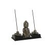 Bruciatore Home ESPRIT Ceramica Legno MDF Buddha 24 x 8 x 14 cm (2 Unità)