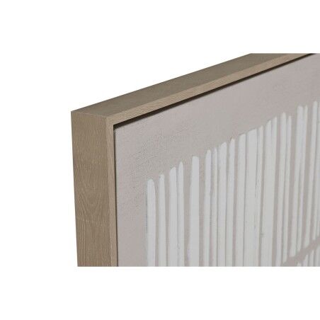 Quadro Home ESPRIT Bianco Verde Beige Grigio scuro polistirene Tela Righe Città (2 Unità)