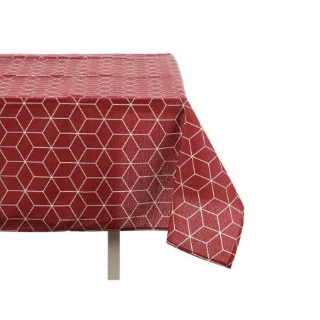 Tovaglia Kinvara CUBIC-26195-1 Bianco Rosso Granato Tela