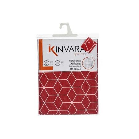 Tovaglia Kinvara CUBIC-26195-1 Bianco Rosso Granato Tela