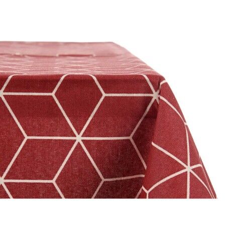 Tovaglia Kinvara CUBIC-26195-1 Bianco Rosso Granato Tela