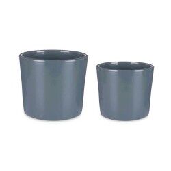 Set di Vasi Ibergarden CILINDRO-22-27-A Antracite Argilla Ø 22 cm Ø 27 cm 22 x 22 x 19 cm 27 x 27 x 23 cm 2 Pezzi