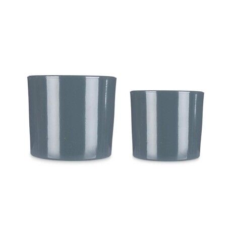 Set di Vasi Ibergarden CILINDRO-22-27-A Antracite Argilla Ø 22 cm Ø 27 cm 22 x 22 x 19 cm 27 x 27 x 23 cm 2 Pezzi