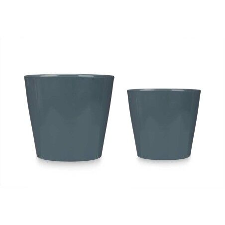 Set di Vasi Ibergarden LINCE-22-28-A Antracite Argilla Ø 22 cm Ø 28 cm 2 Pezzi