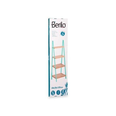 Scaffale da Bagno Berilo WR5504-4-427 Naturale Menta 40 x 109,3 x 30 cm