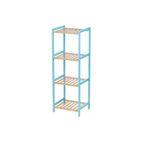 Scaffale da Bagno Berilo WR5503-4-462 Azzurro Naturale 35 x 30 x 100 cm