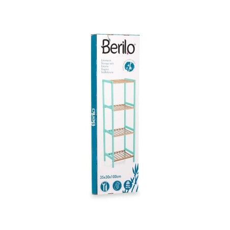 Scaffale da Bagno Berilo WR5503-4-461 Naturale Menta 35 x 30 x 100 cm