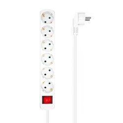 Multipresa 6 Prese con Interruttore Aisens A154-0535 Bianco (1,4 m)